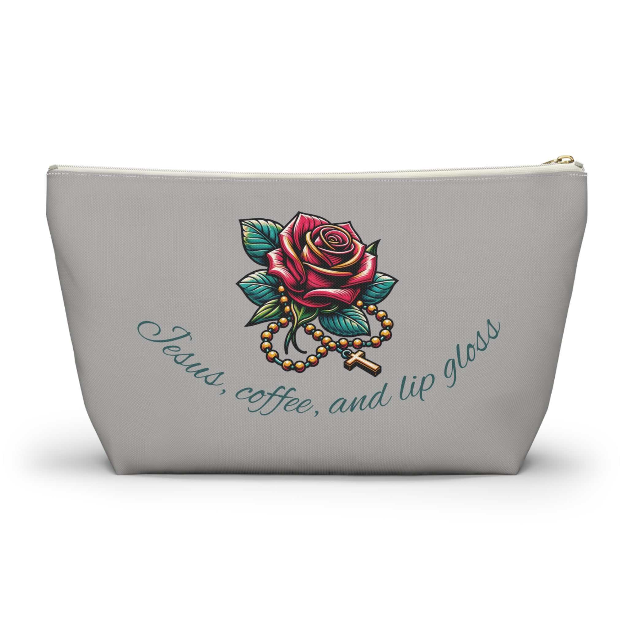 Accessory Pouch — "Jesus, Coffee, and Lip Gloss" Cosmetic Bag