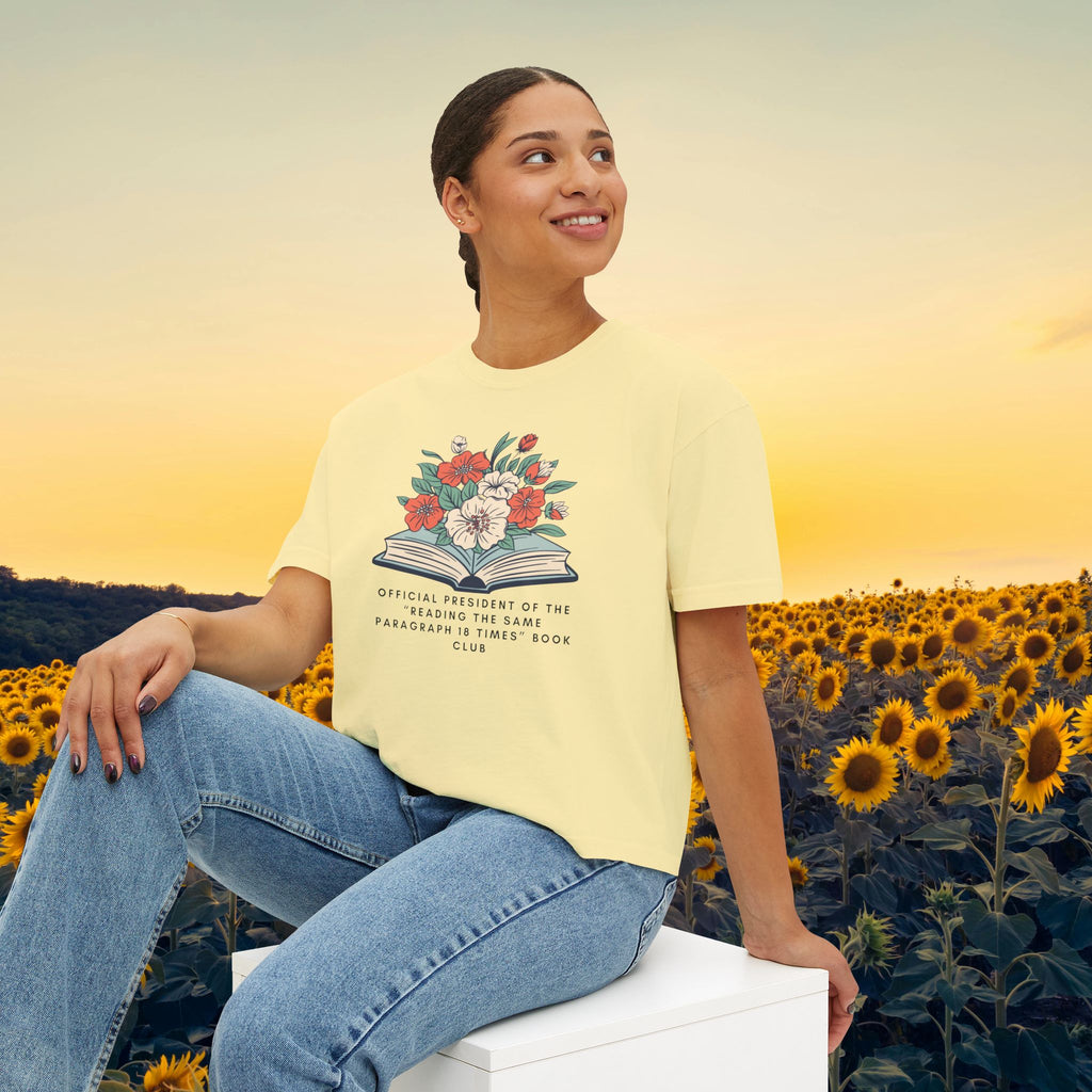 Book Club Floral Boxy Tee