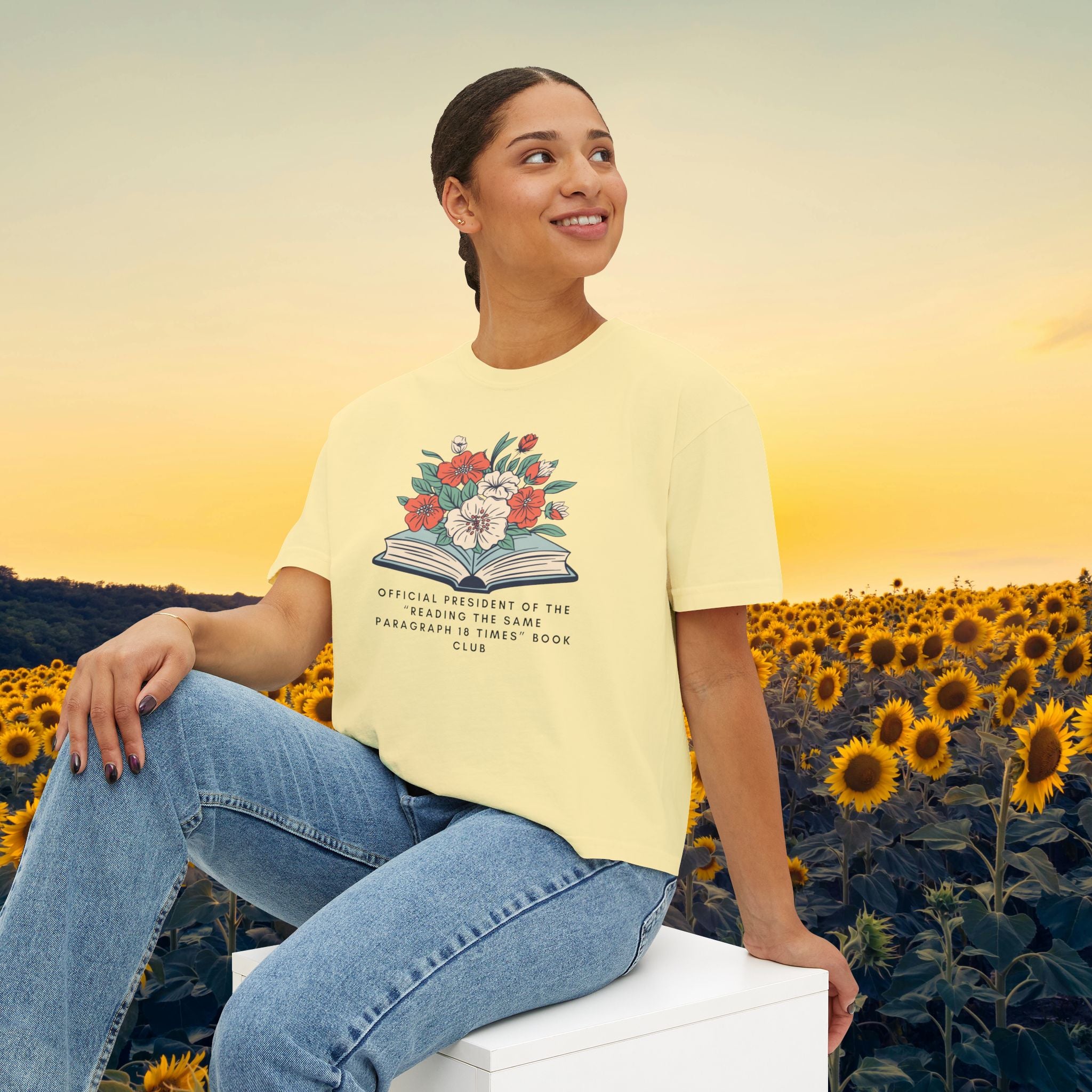 Book Club Floral Boxy Tee
