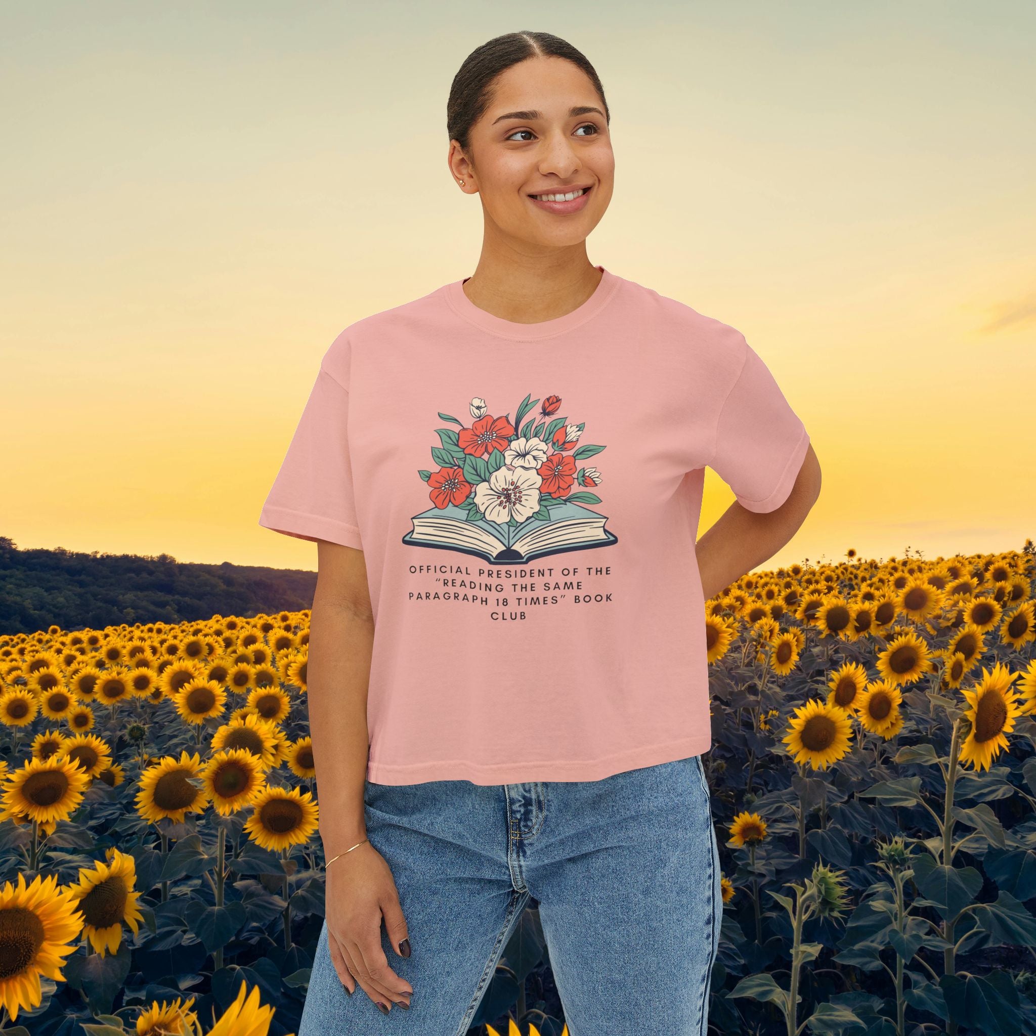 Book Club Floral Boxy Tee