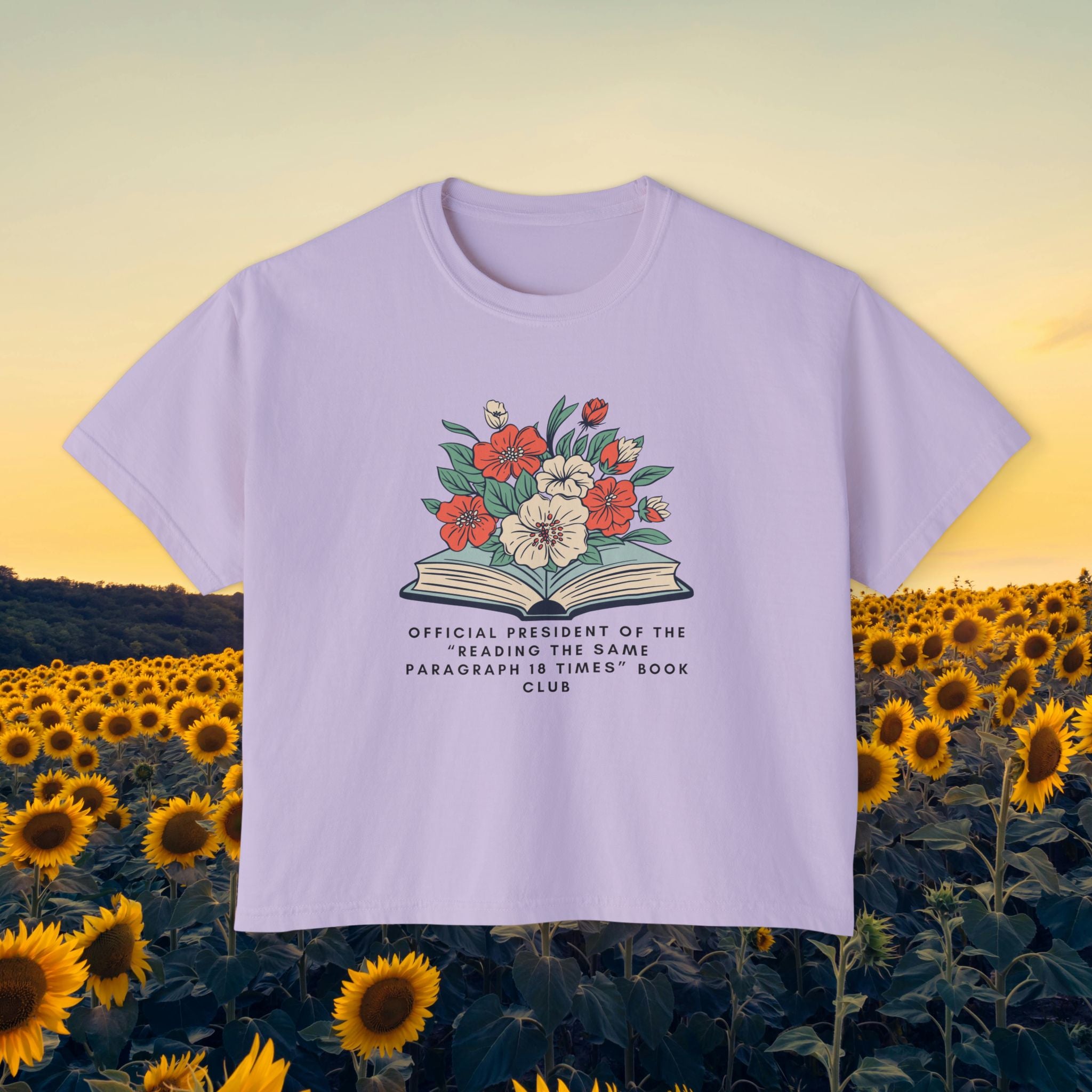 Book Club Floral Boxy Tee