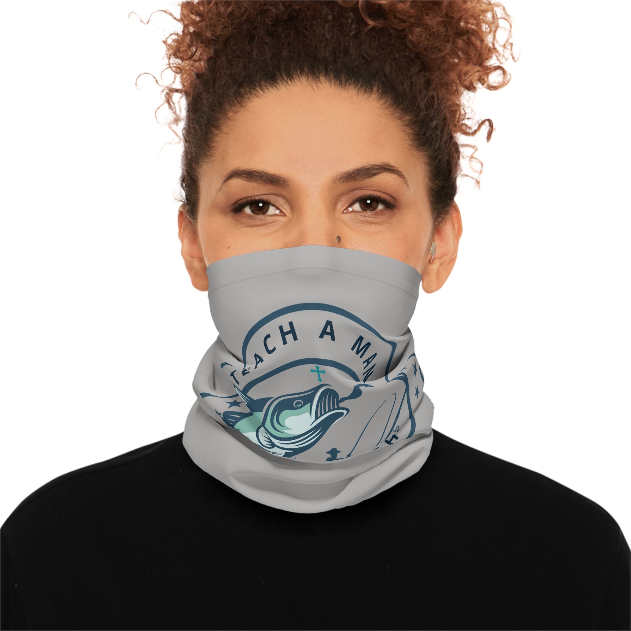 Fishing Neck Gaiter — "Teach a Man to Fish" Outdoor Face Covering