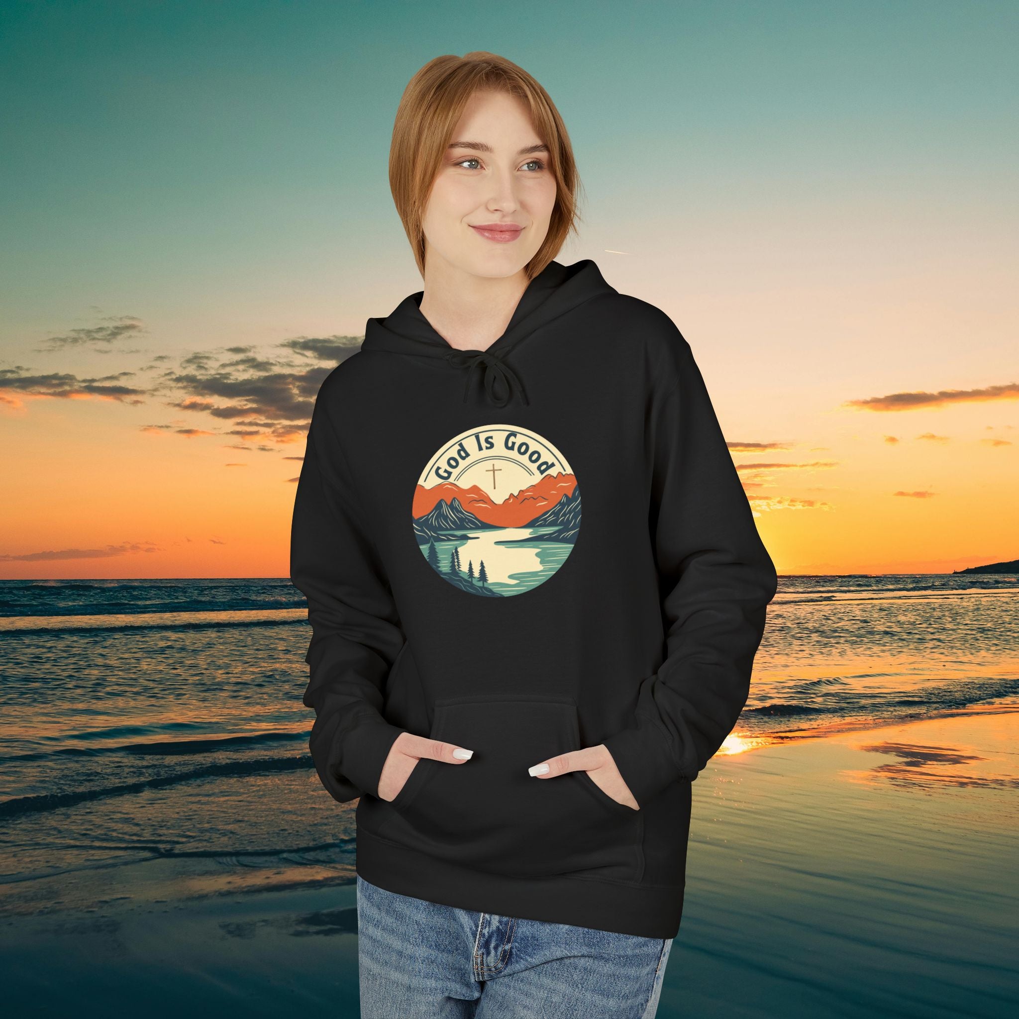 He is Good —Mountain Sunrise Hoodie
