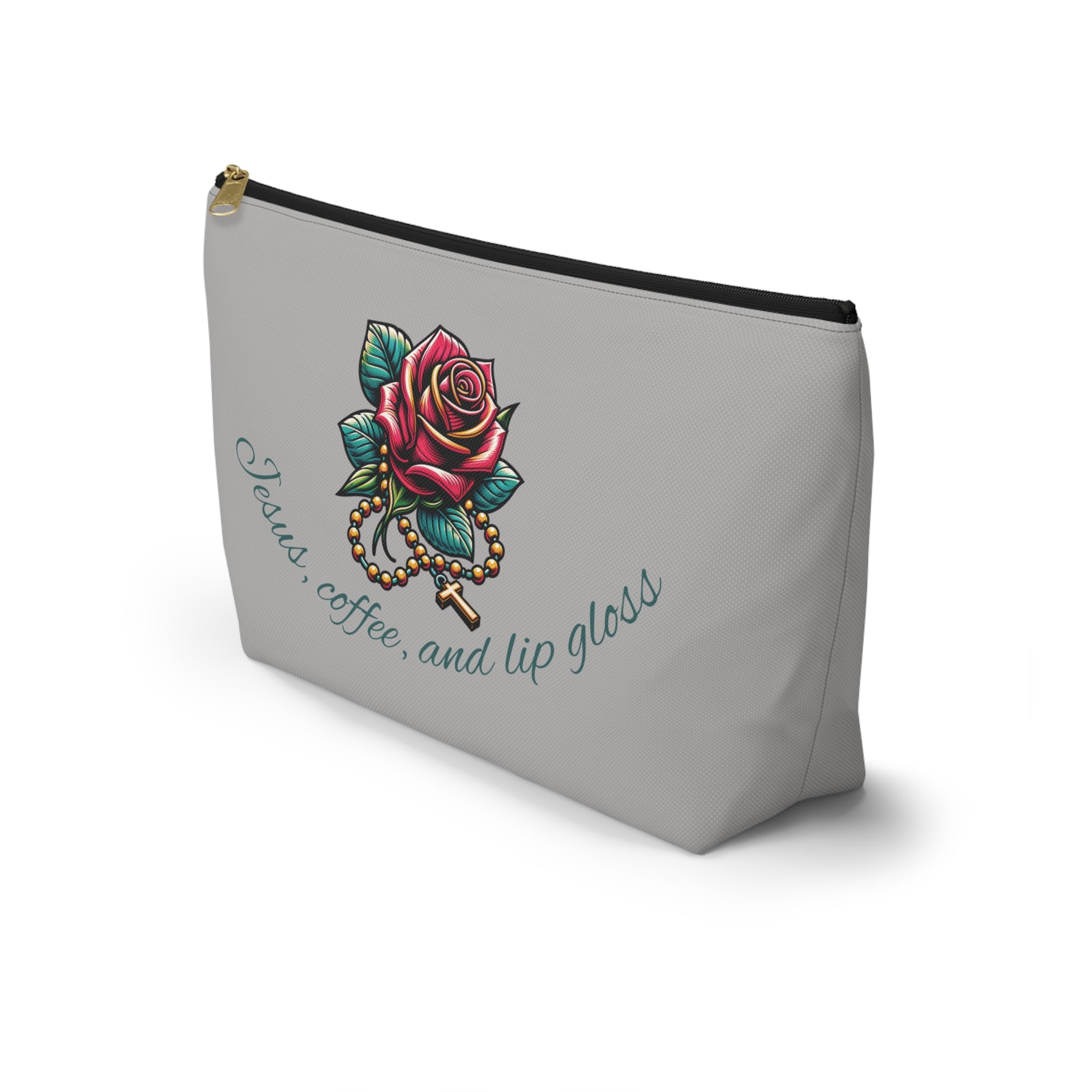 Accessory Pouch — "Jesus, Coffee, and Lip Gloss" Cosmetic Bag