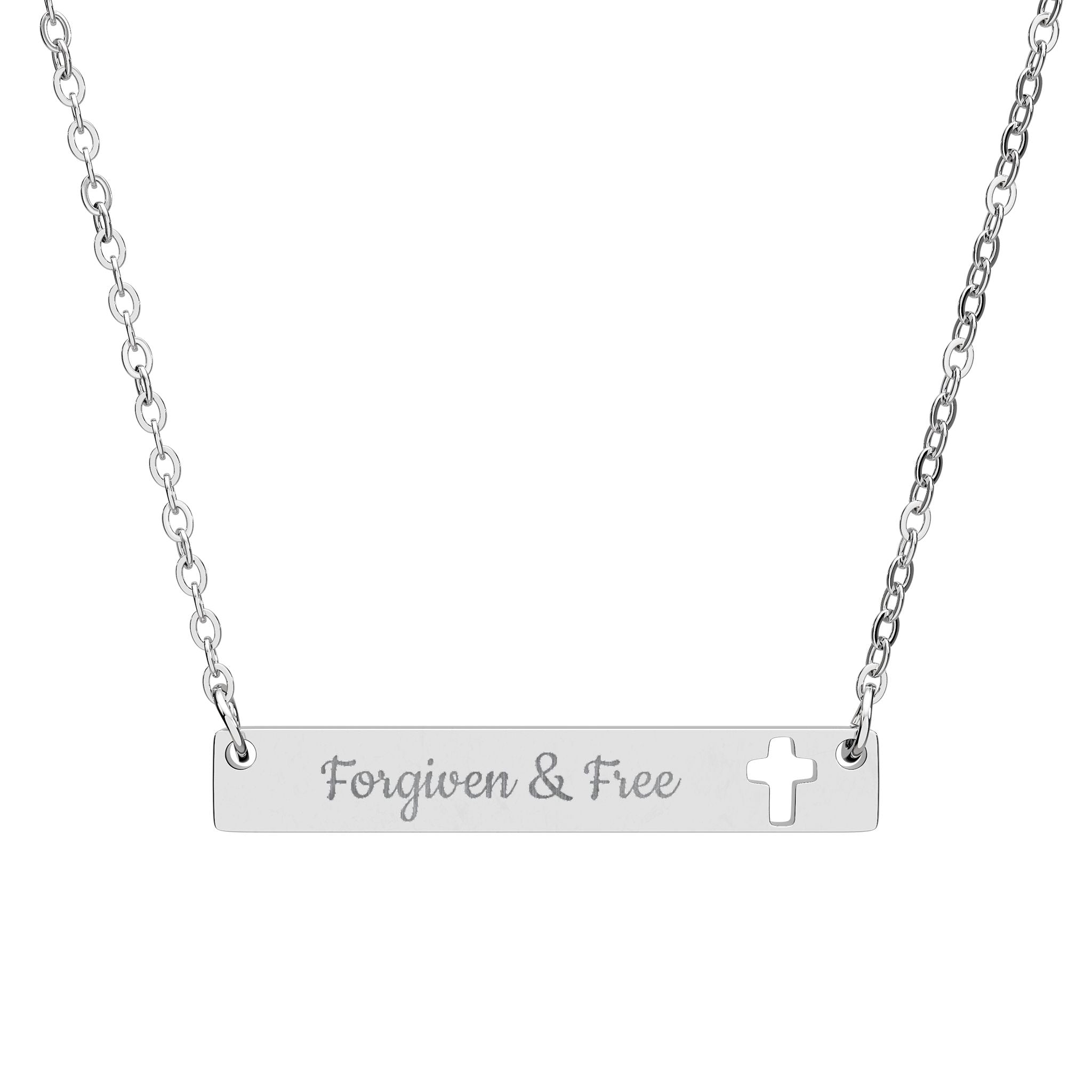 Forgiven and Free Cross Bar Necklace