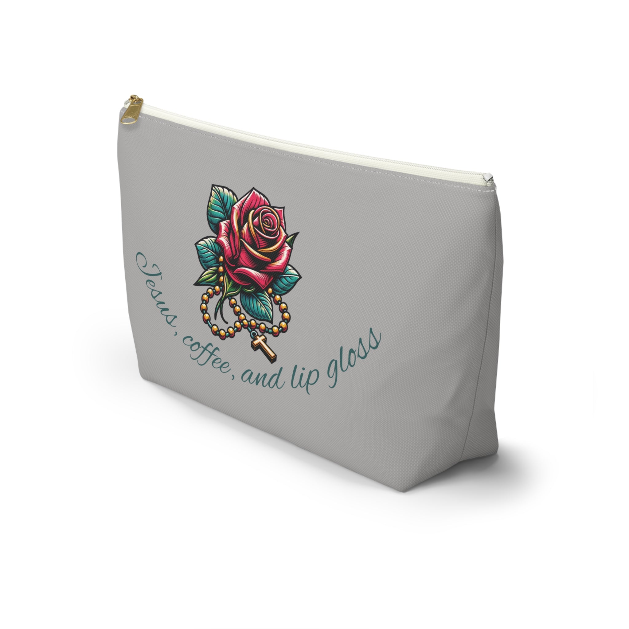Accessory Pouch — "Jesus, Coffee, and Lip Gloss" Cosmetic Bag