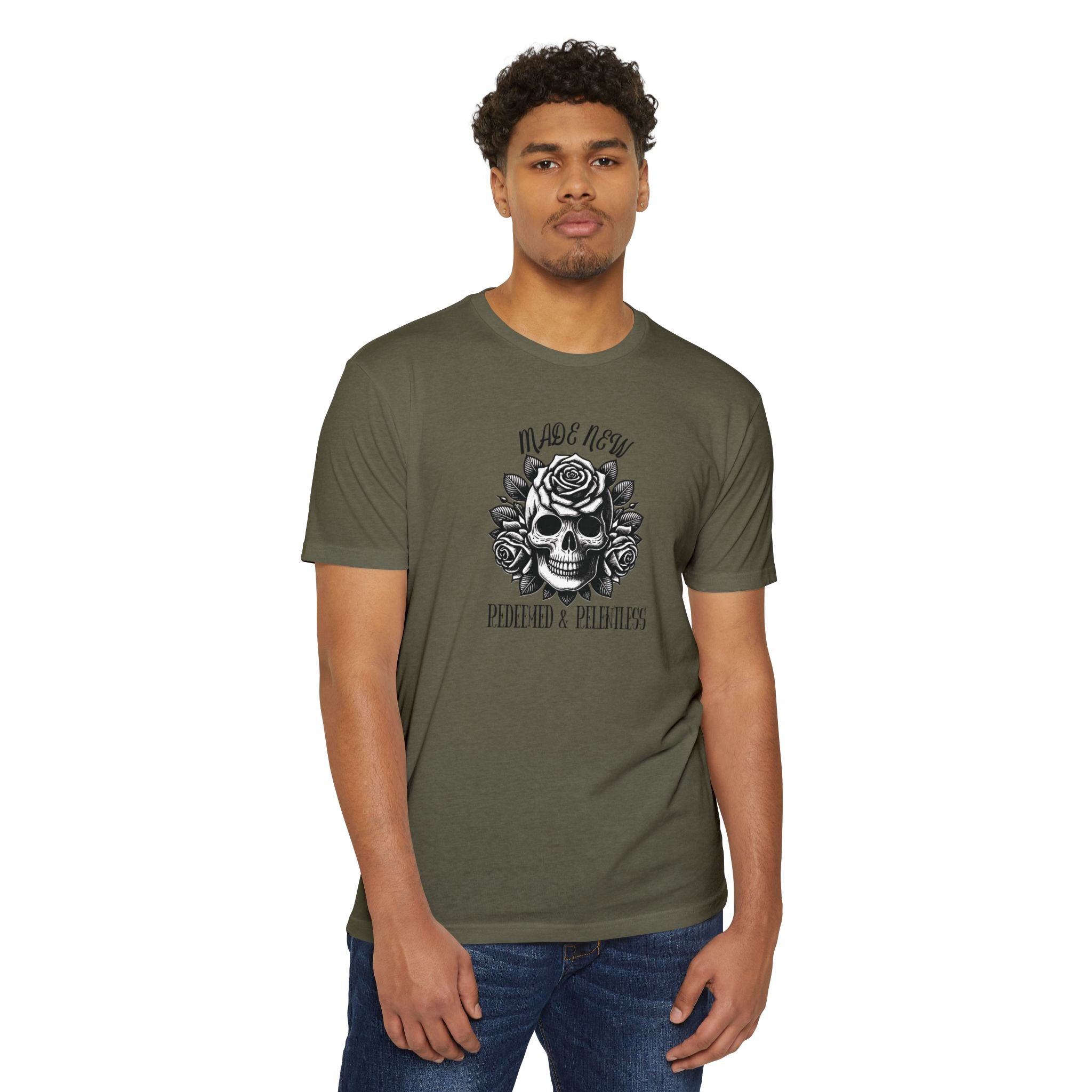 Redeemed & Relentless Christian Tee