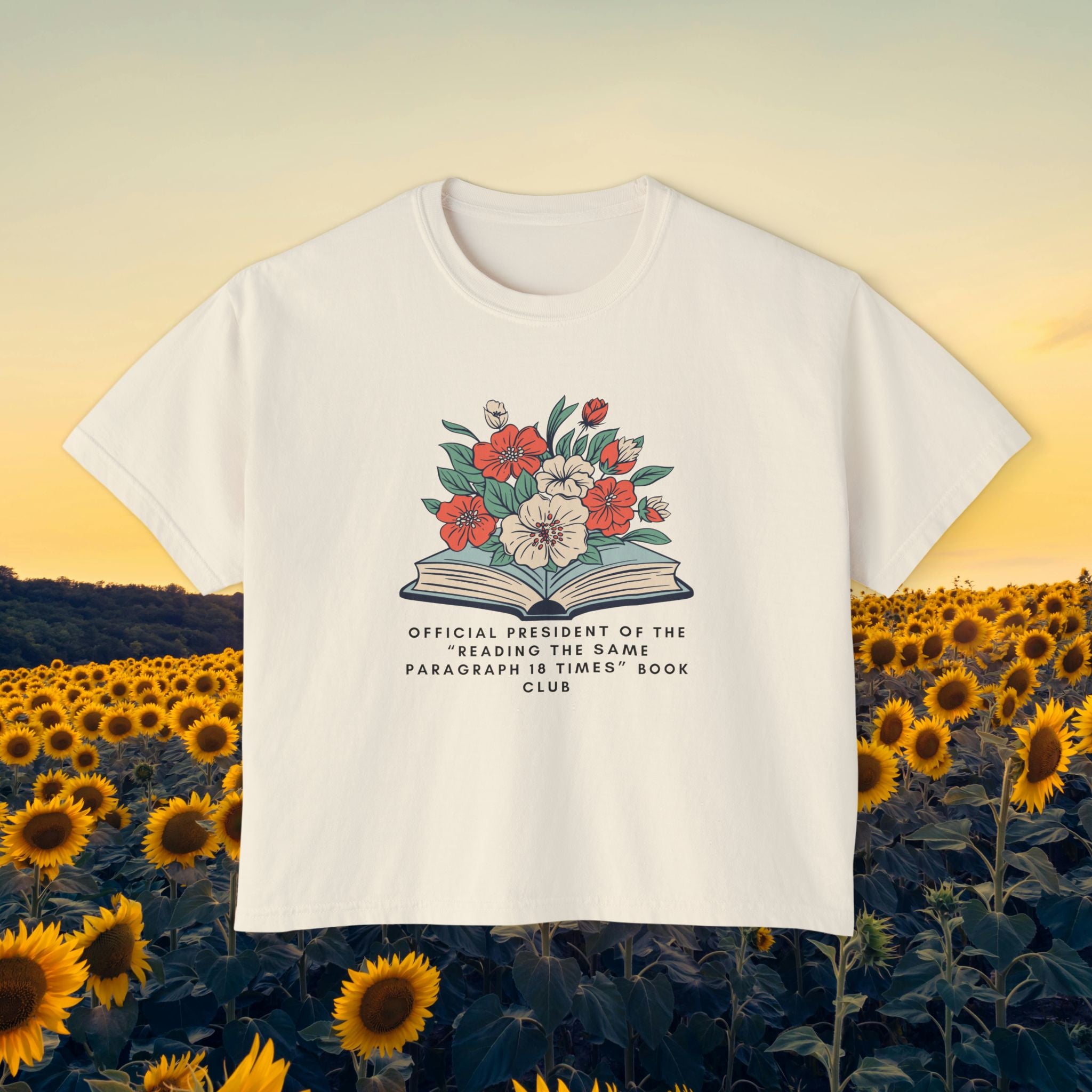 Book Club Floral Boxy Tee