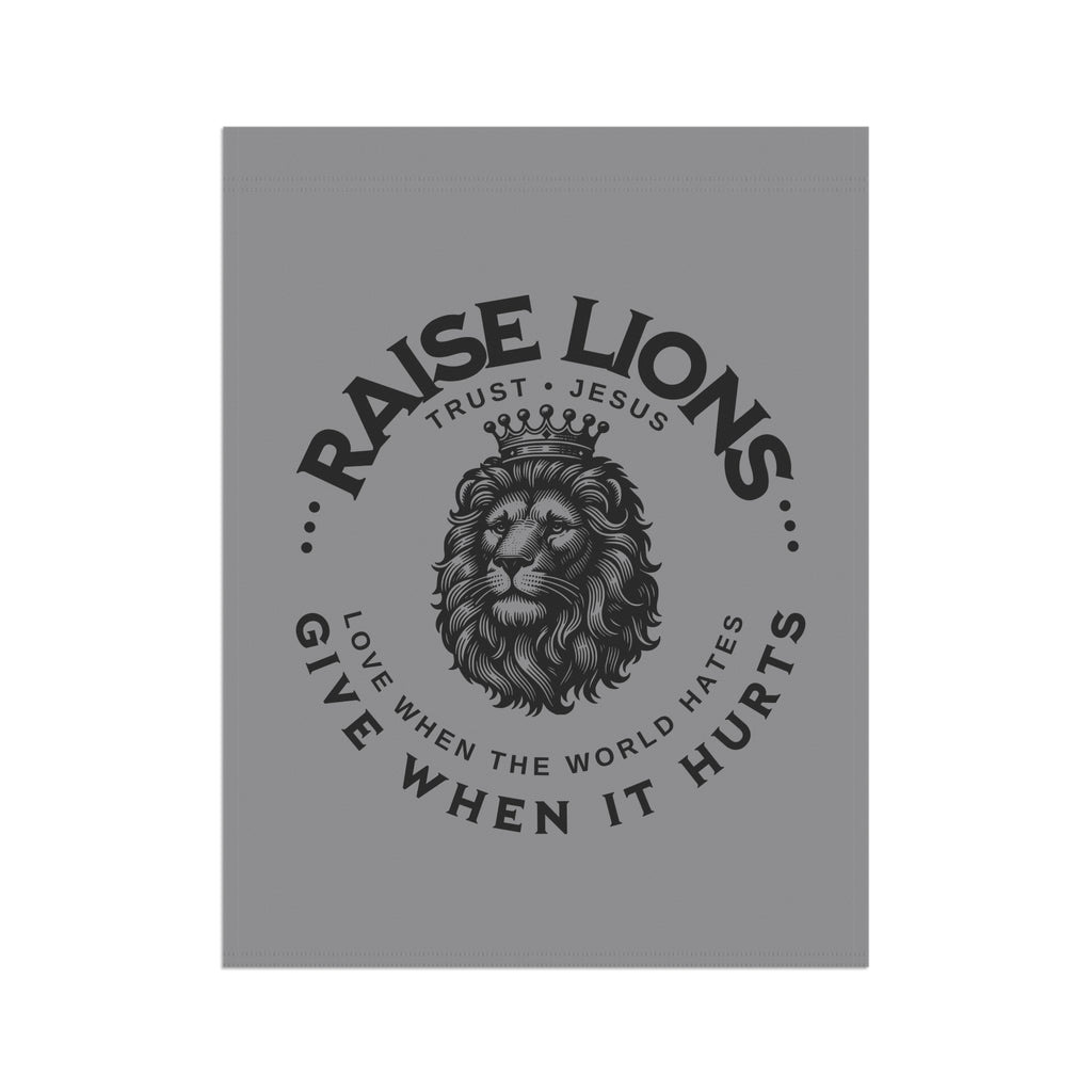 Raise Lions Garden Flag - Christian Lion Banner, 'Trust Jesus' Inspirational Yard Decor