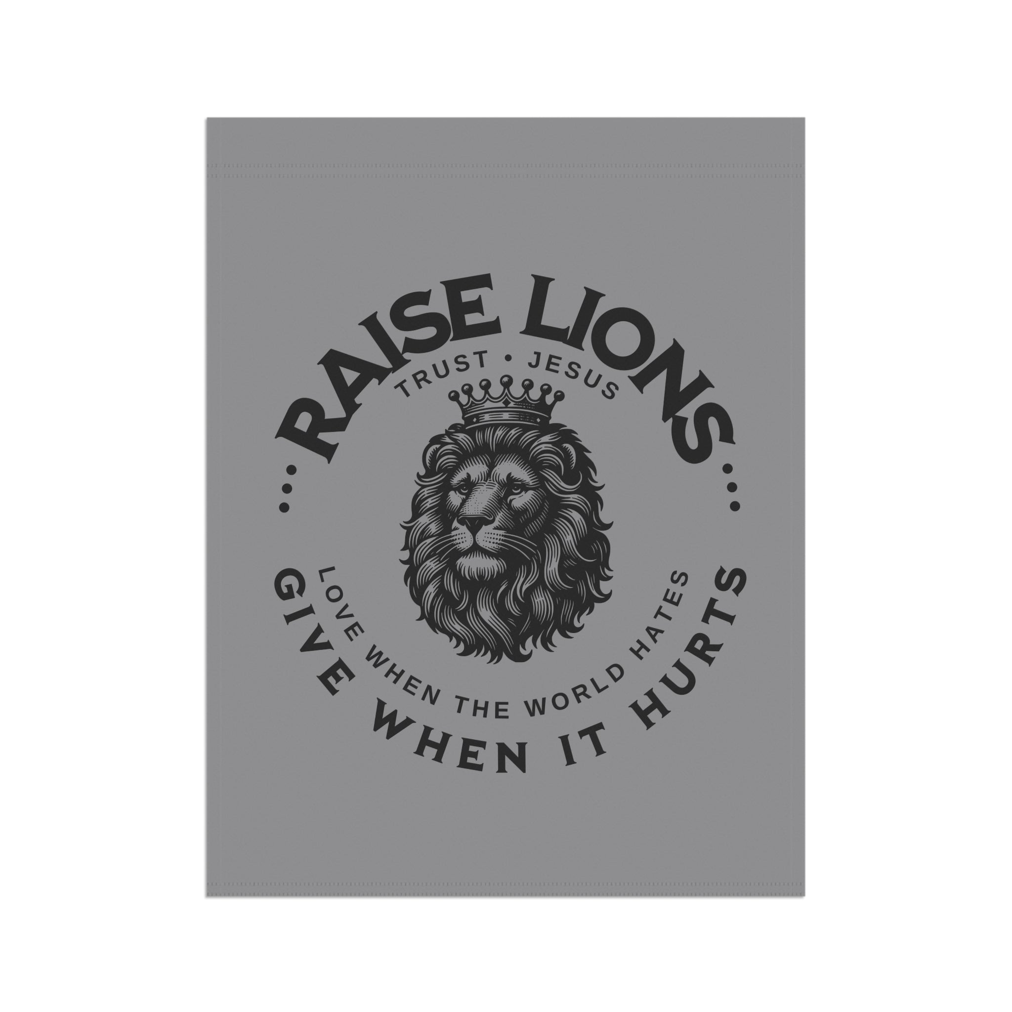 Raise Lions Garden Flag - Christian Lion Banner, 'Trust Jesus' Inspirational Yard Decor