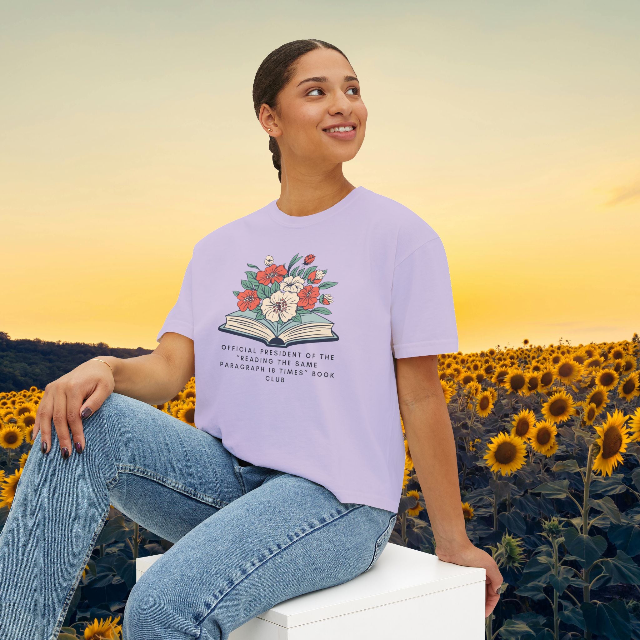 Book Club Floral Boxy Tee