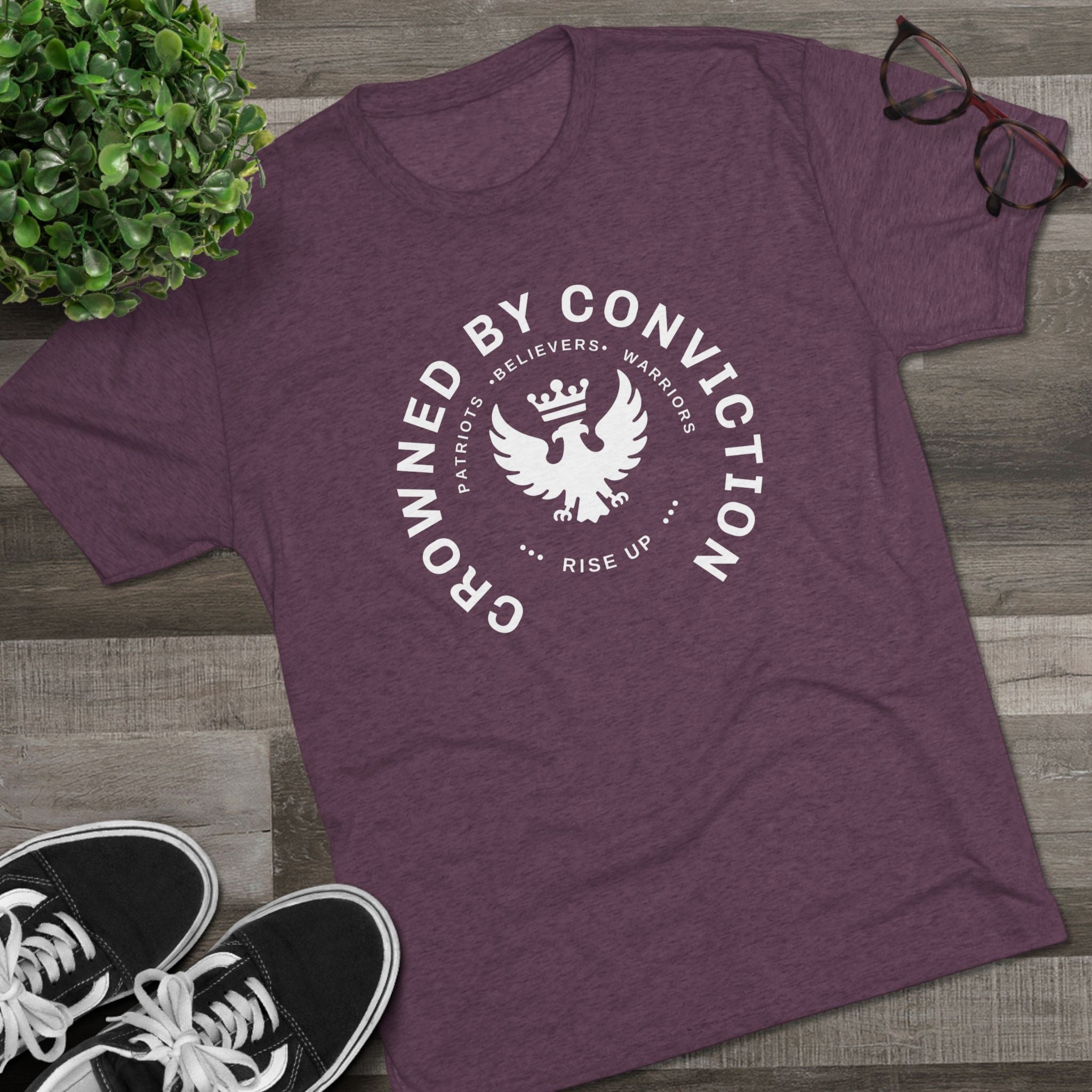 Crowned by Conviction Graphic Tee — 'Rise Up' Eagle Emblem