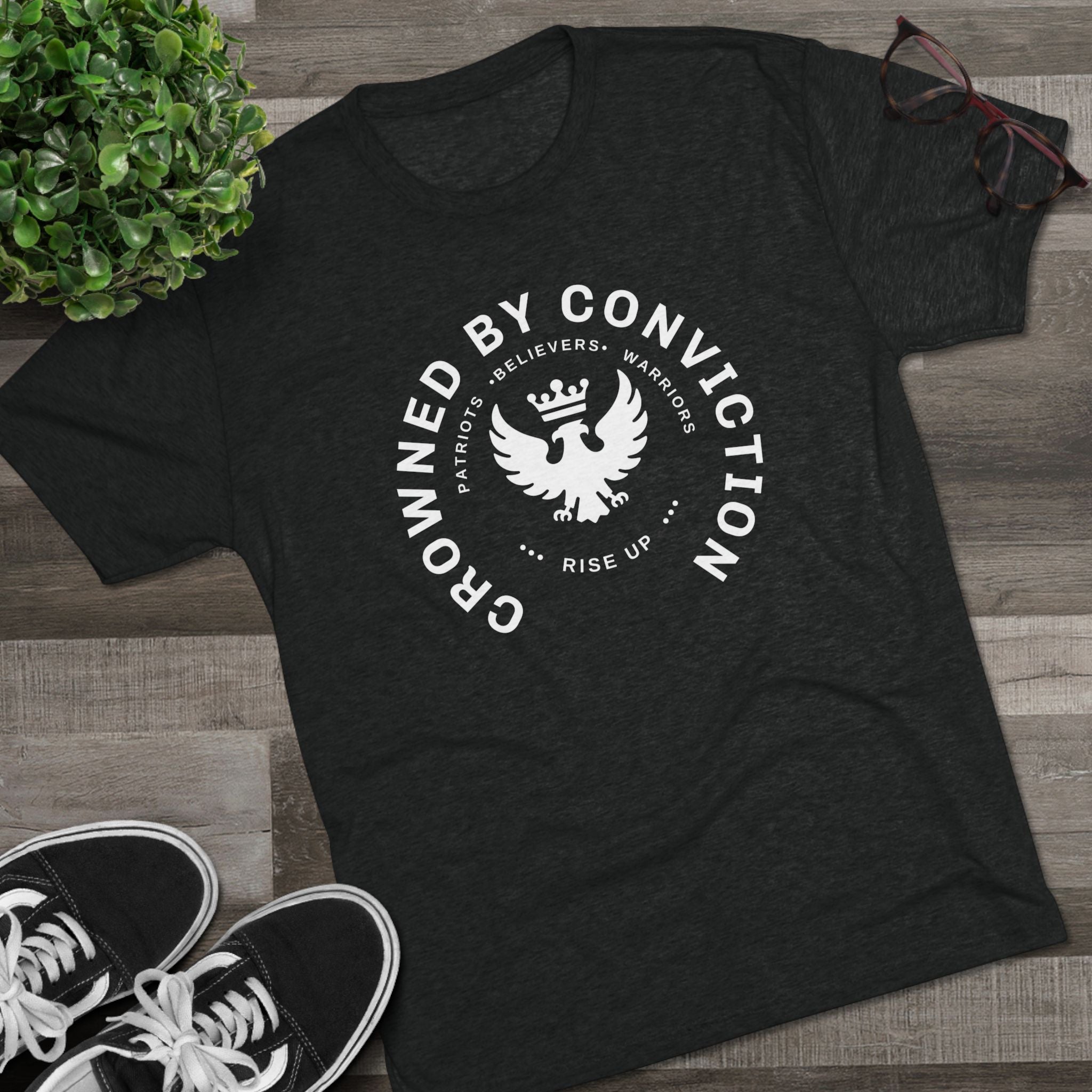 Crowned by Conviction Graphic Tee — 'Rise Up' Eagle Emblem