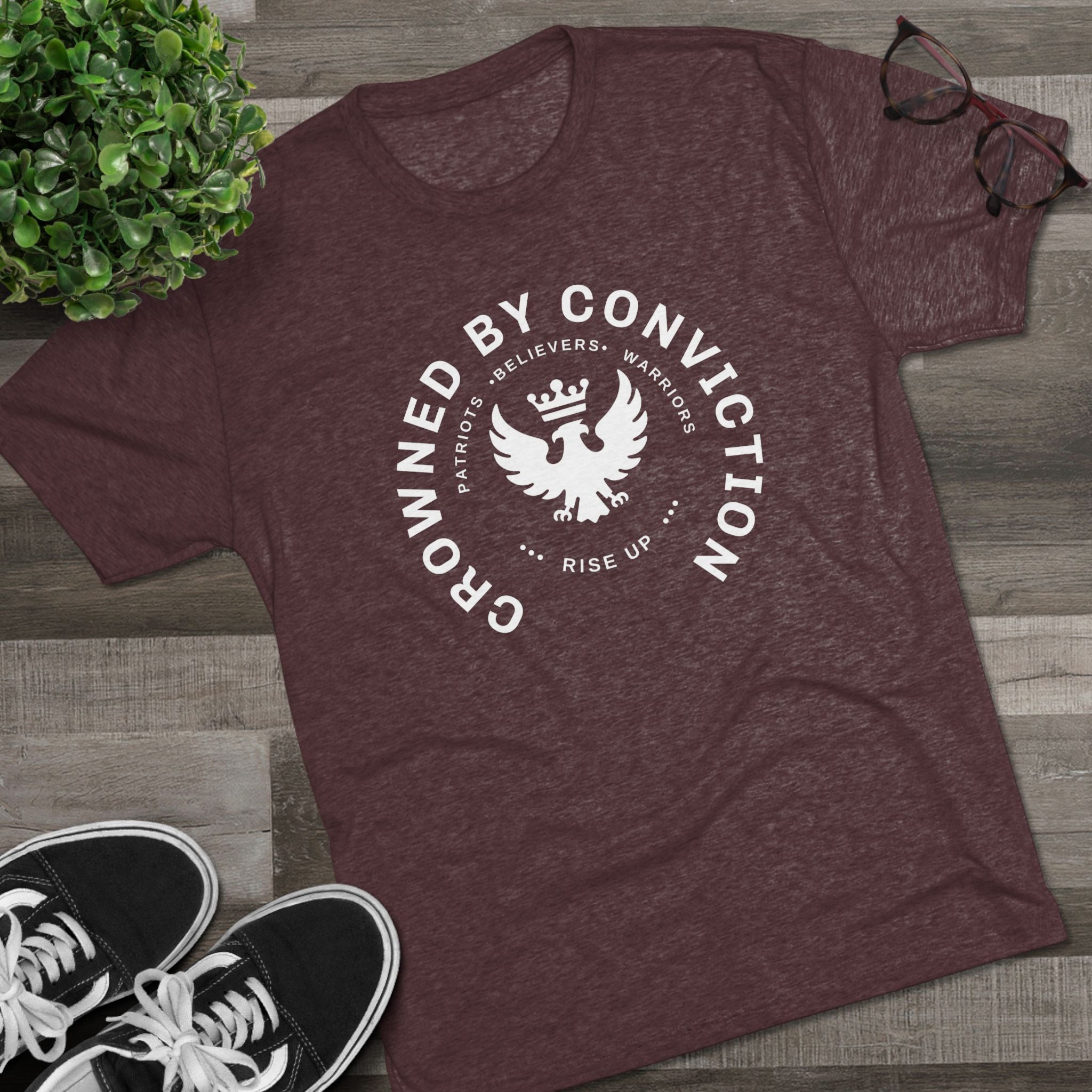 Crowned by Conviction Graphic Tee — 'Rise Up' Eagle Emblem