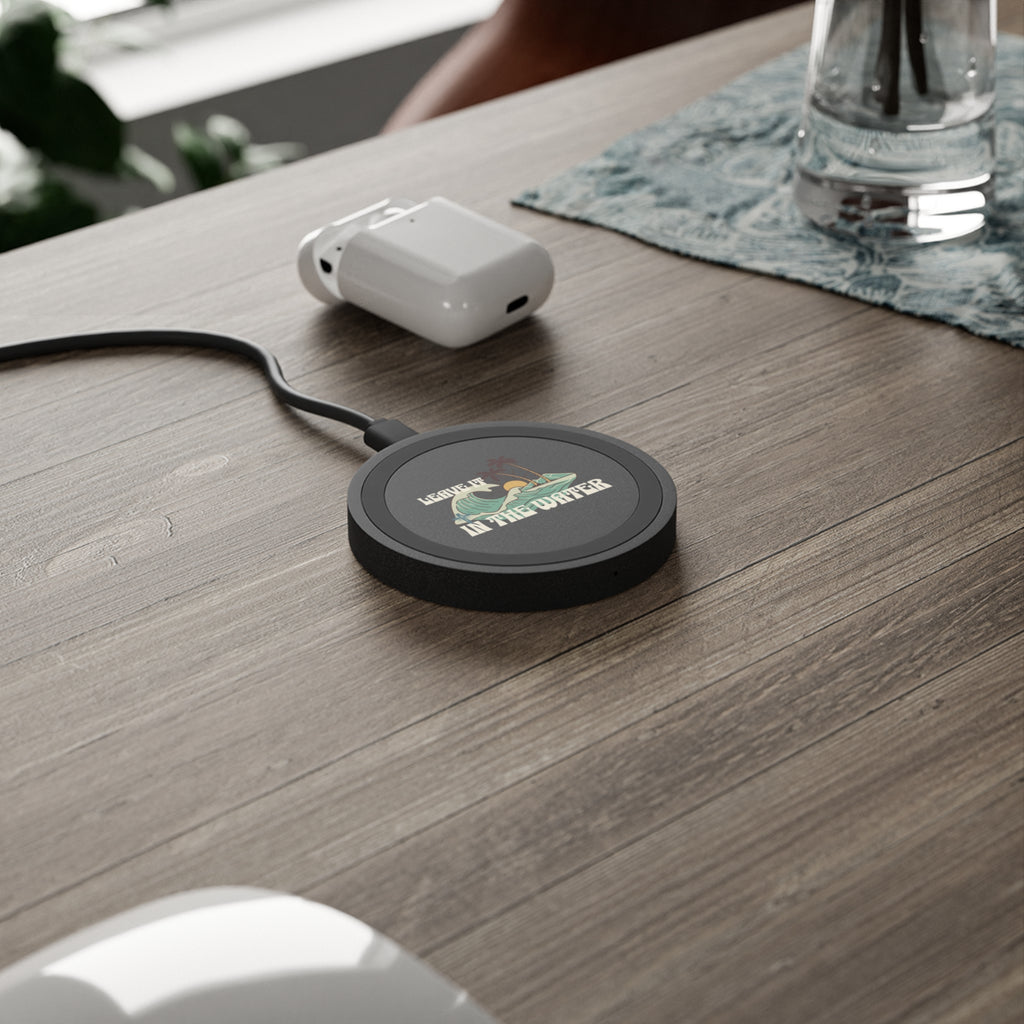 Wireless Charging Pad — "Leave It in the Water" Retro Surf Design