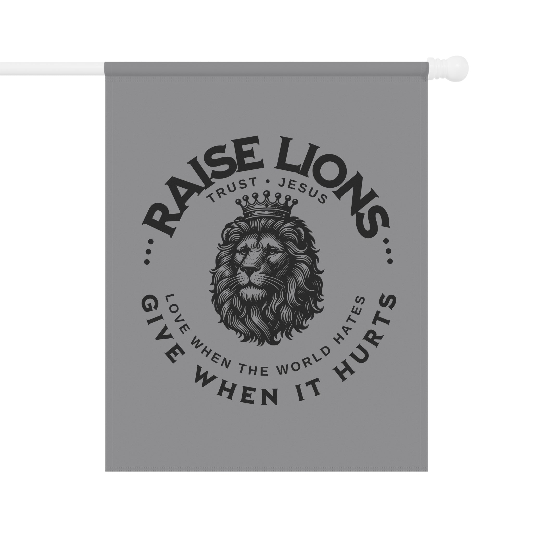 Raise Lions Garden Flag - Christian Lion Banner, 'Trust Jesus' Inspirational Yard Decor