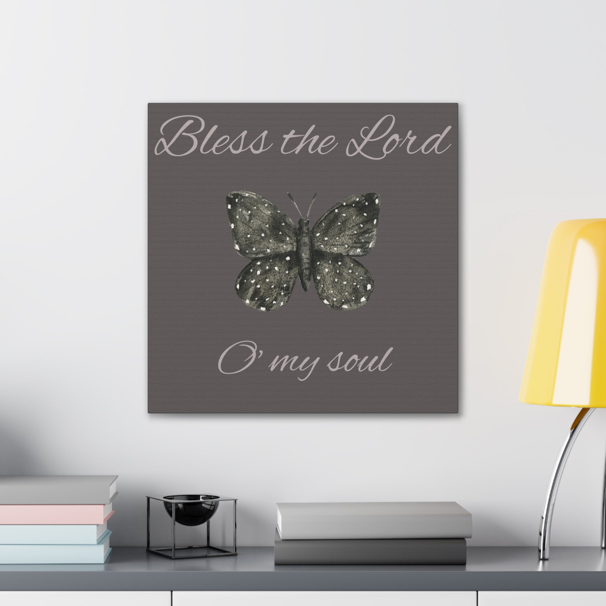 Bless the Lord Butterfly Canvas Wall Art — "Bless the Lord O' my soul" Christian Home Decor