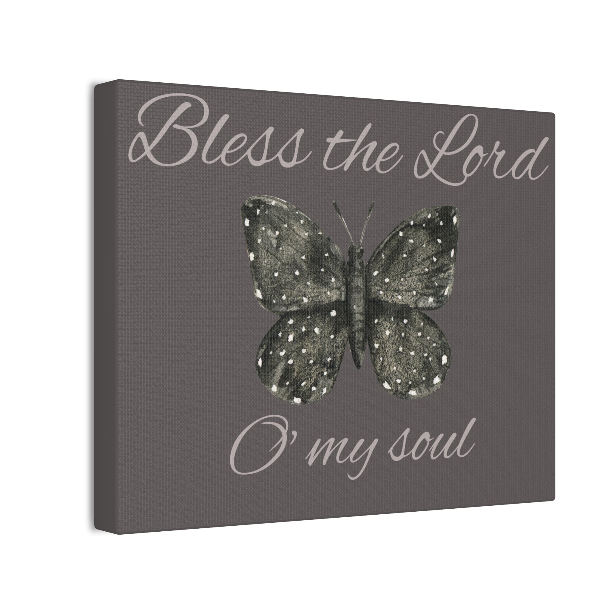 Bless the Lord Butterfly Canvas Wall Art — "Bless the Lord O' my soul" Christian Home Decor