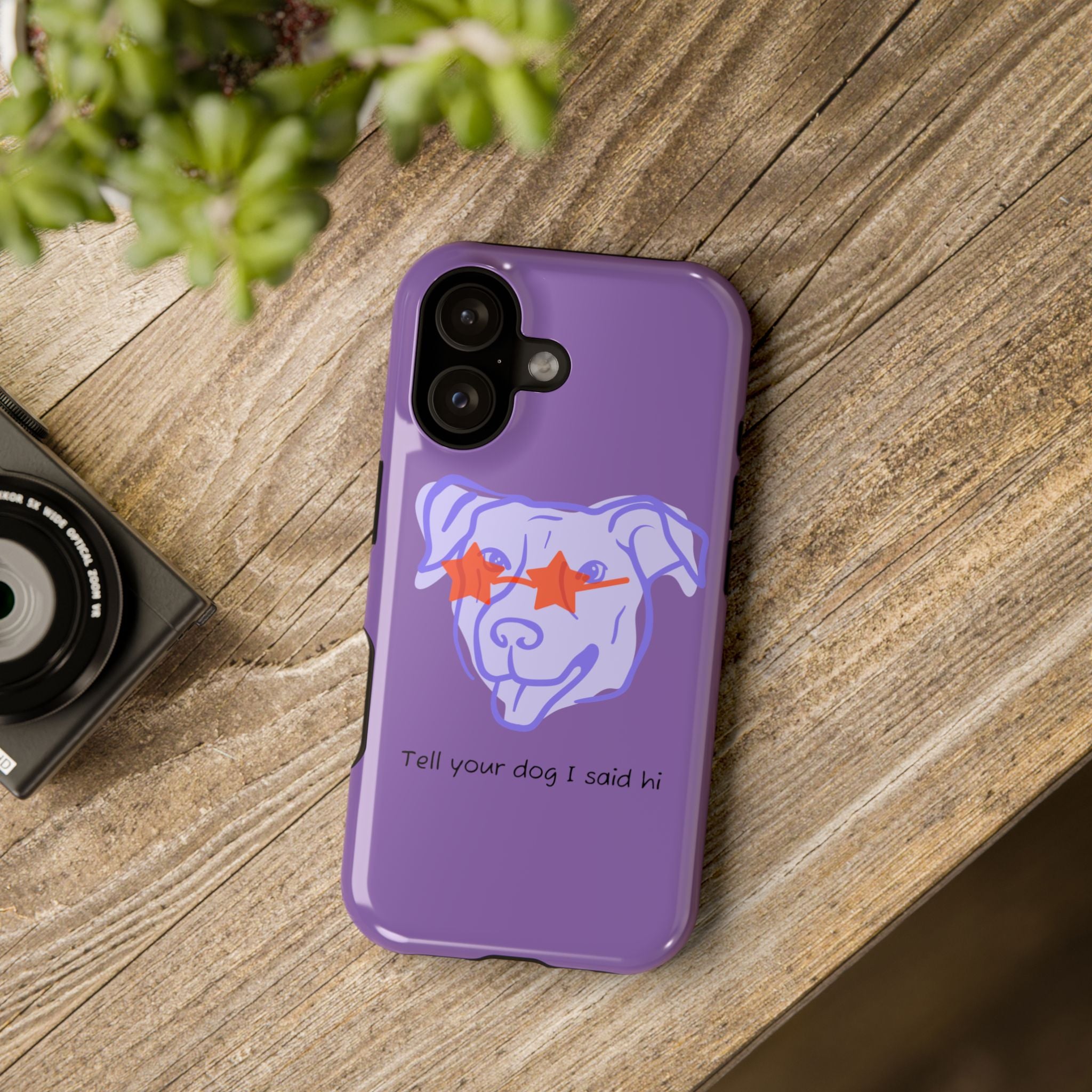 Impact Resistant Case — Purple Dog “Tell your dog I said hi”