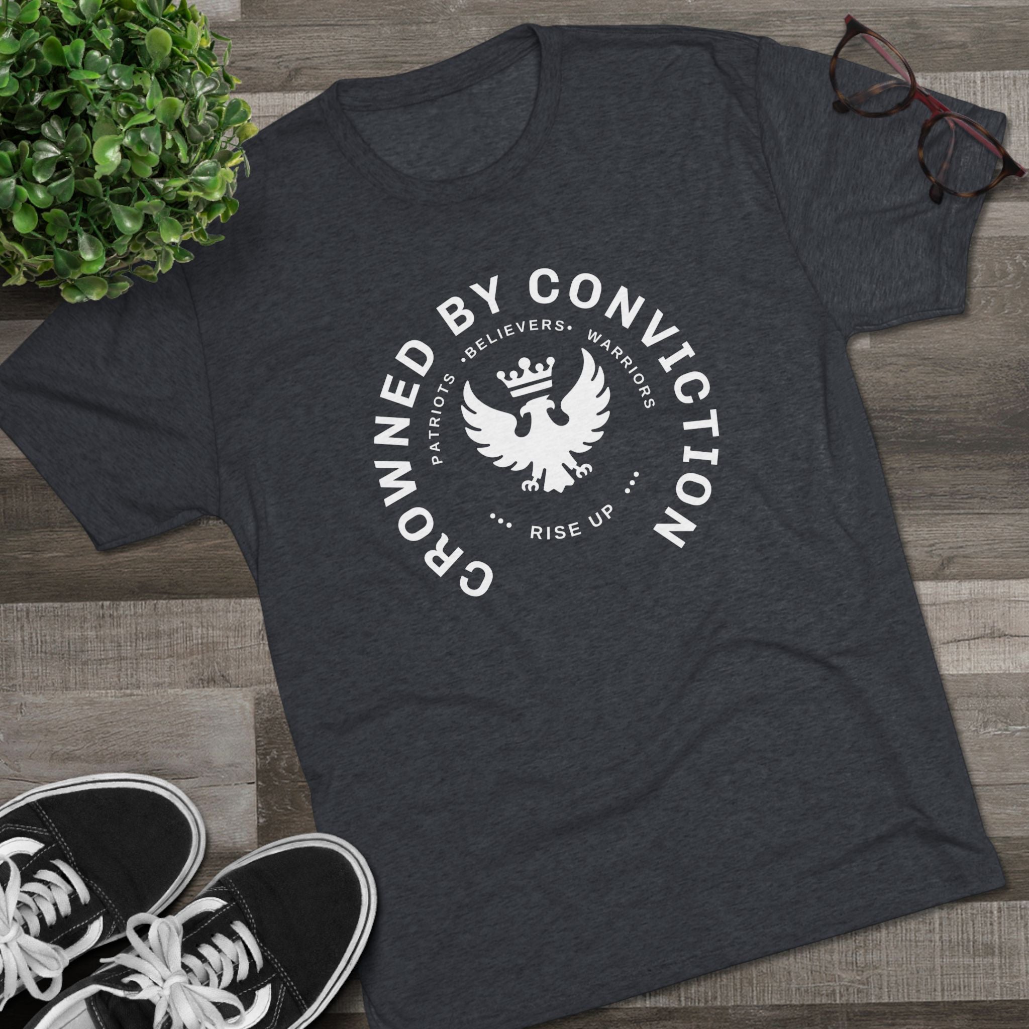 Crowned by Conviction Graphic Tee — 'Rise Up' Eagle Emblem