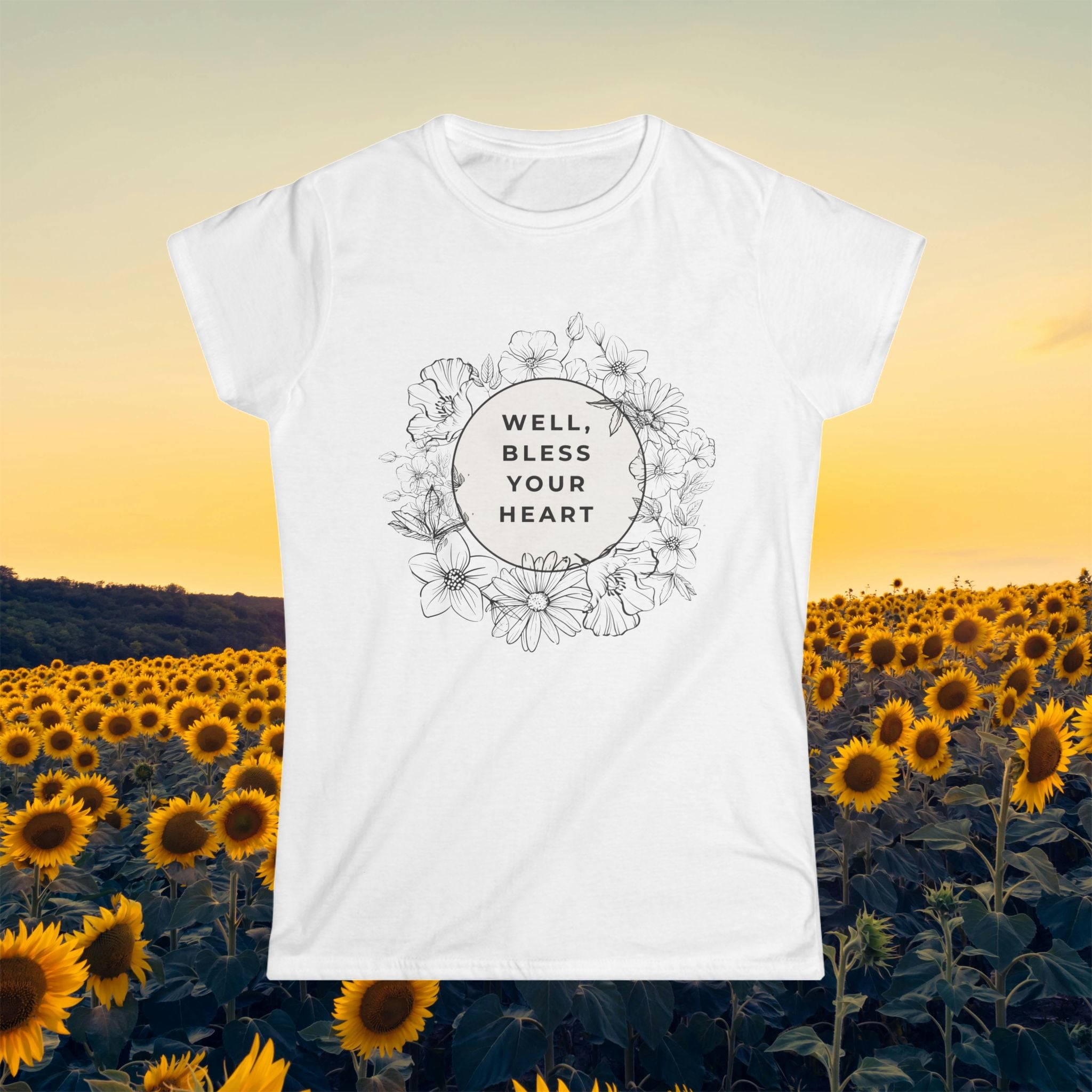 Well, Bless Your Heart Floral Tee — Women's Southern Phrase T-Shirt