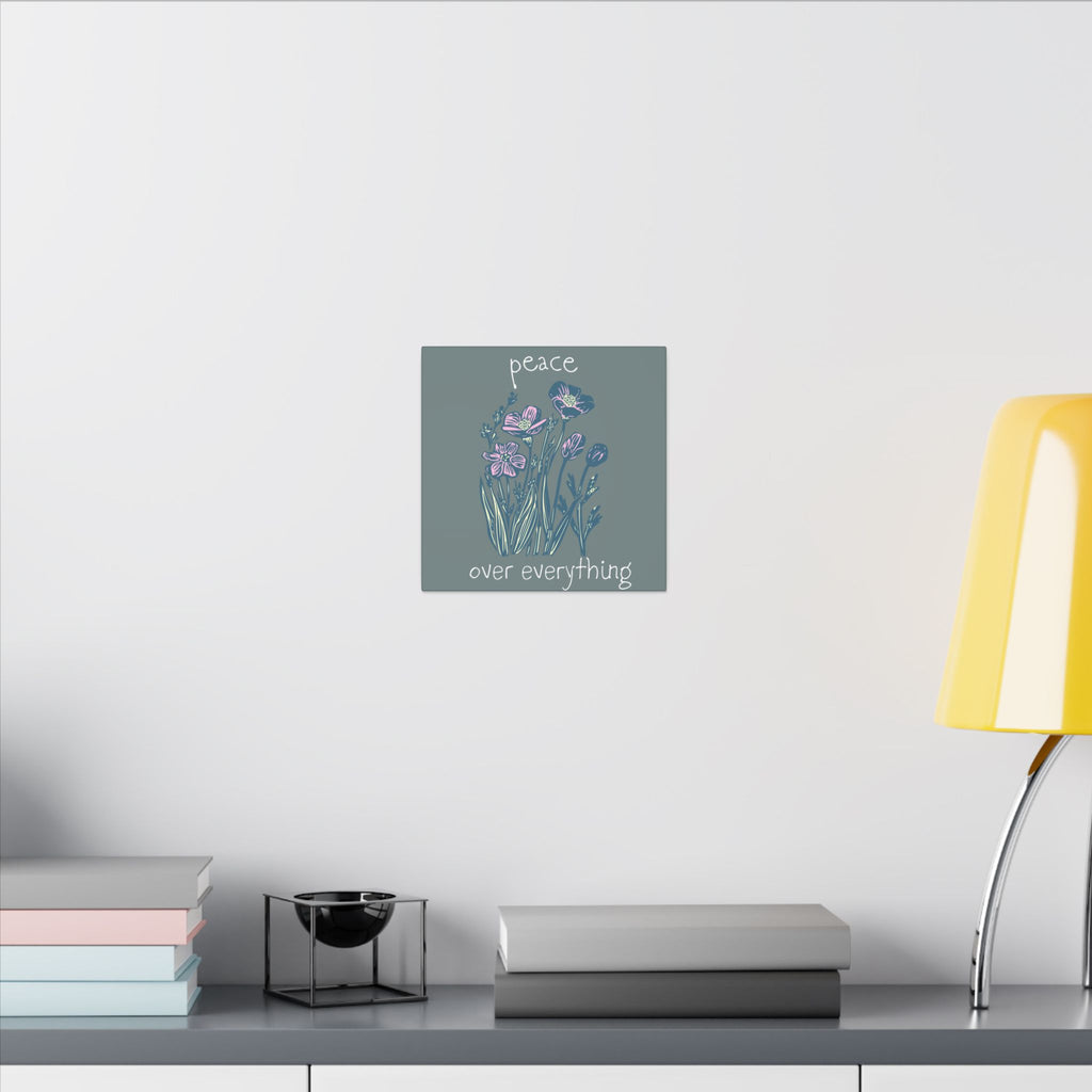 Peace Over Everything Floral Canvas Wall Art