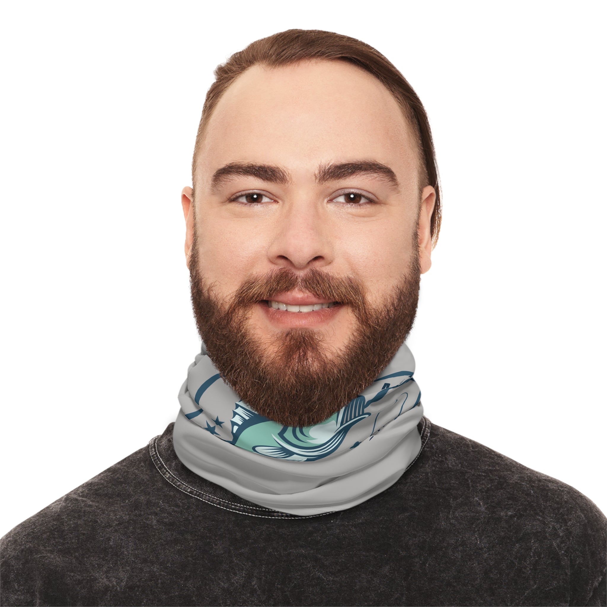 Fishing Neck Gaiter — "Teach a Man to Fish" Outdoor Face Covering