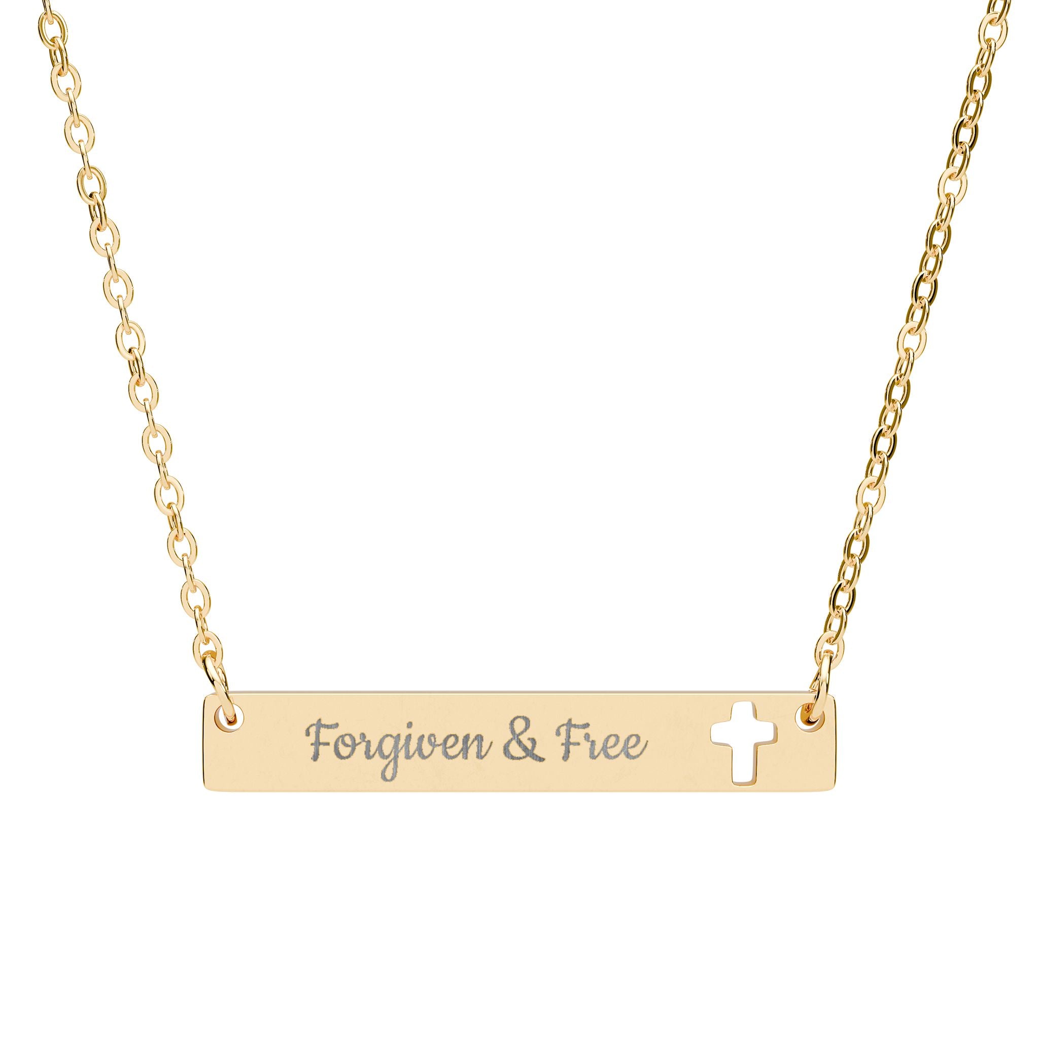 Forgiven and Free Cross Bar Necklace