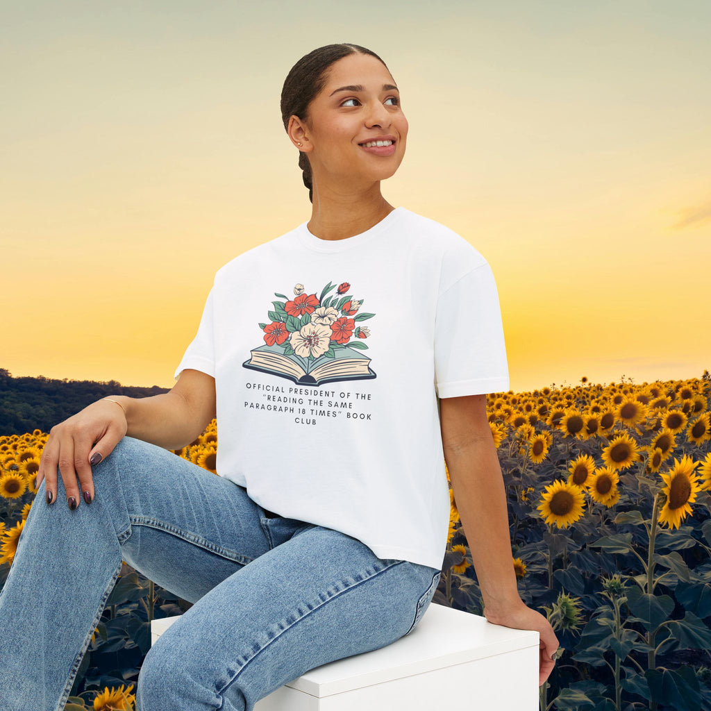 Book Club Floral Boxy Tee