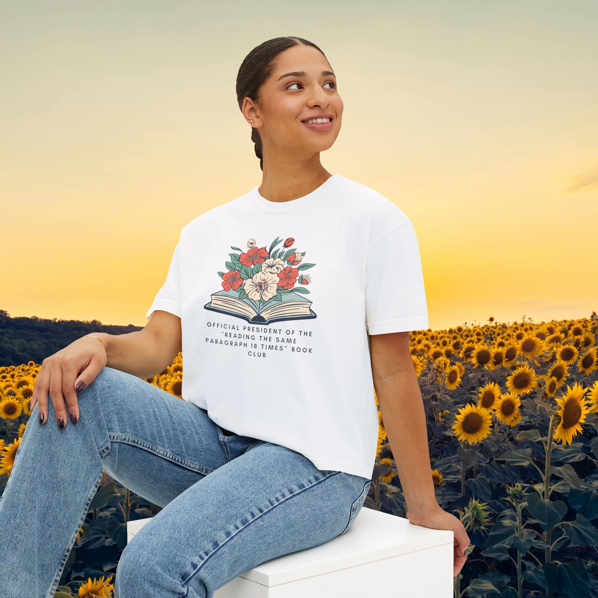 Book Club Floral Boxy Tee