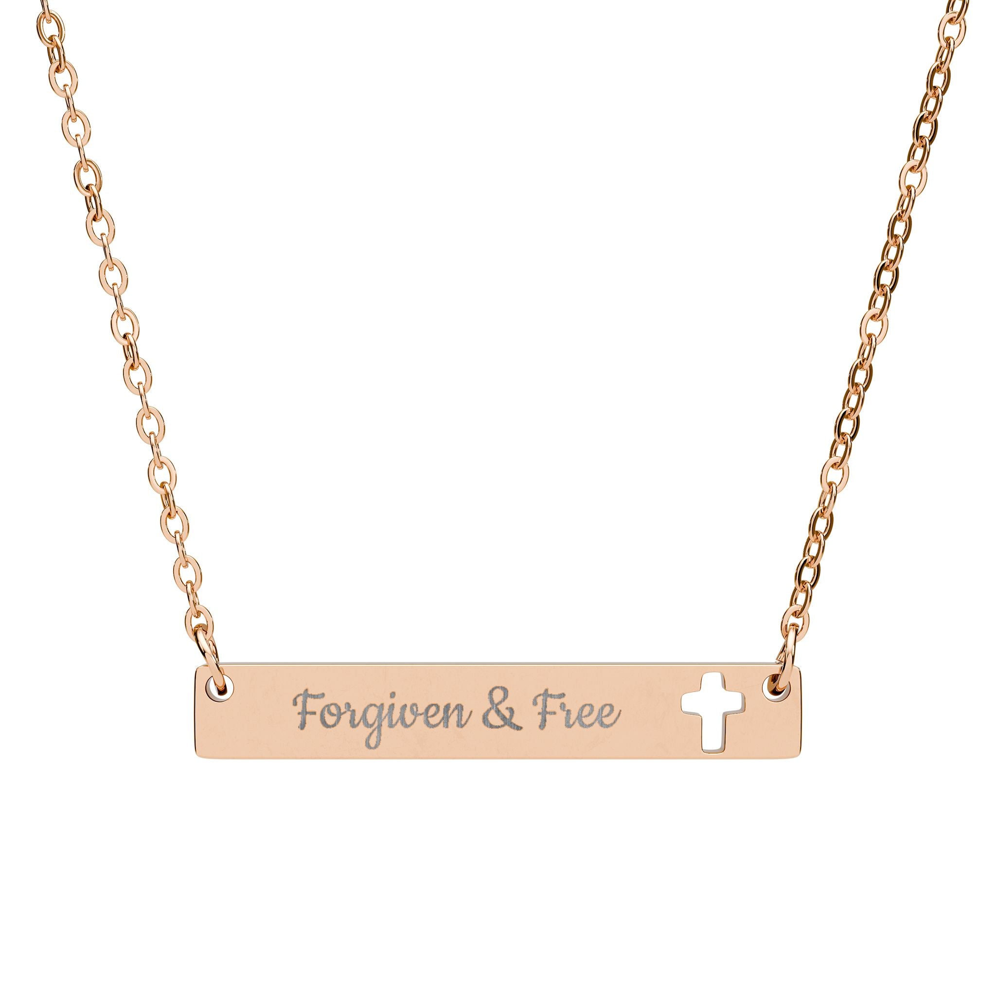Forgiven and Free Cross Bar Necklace