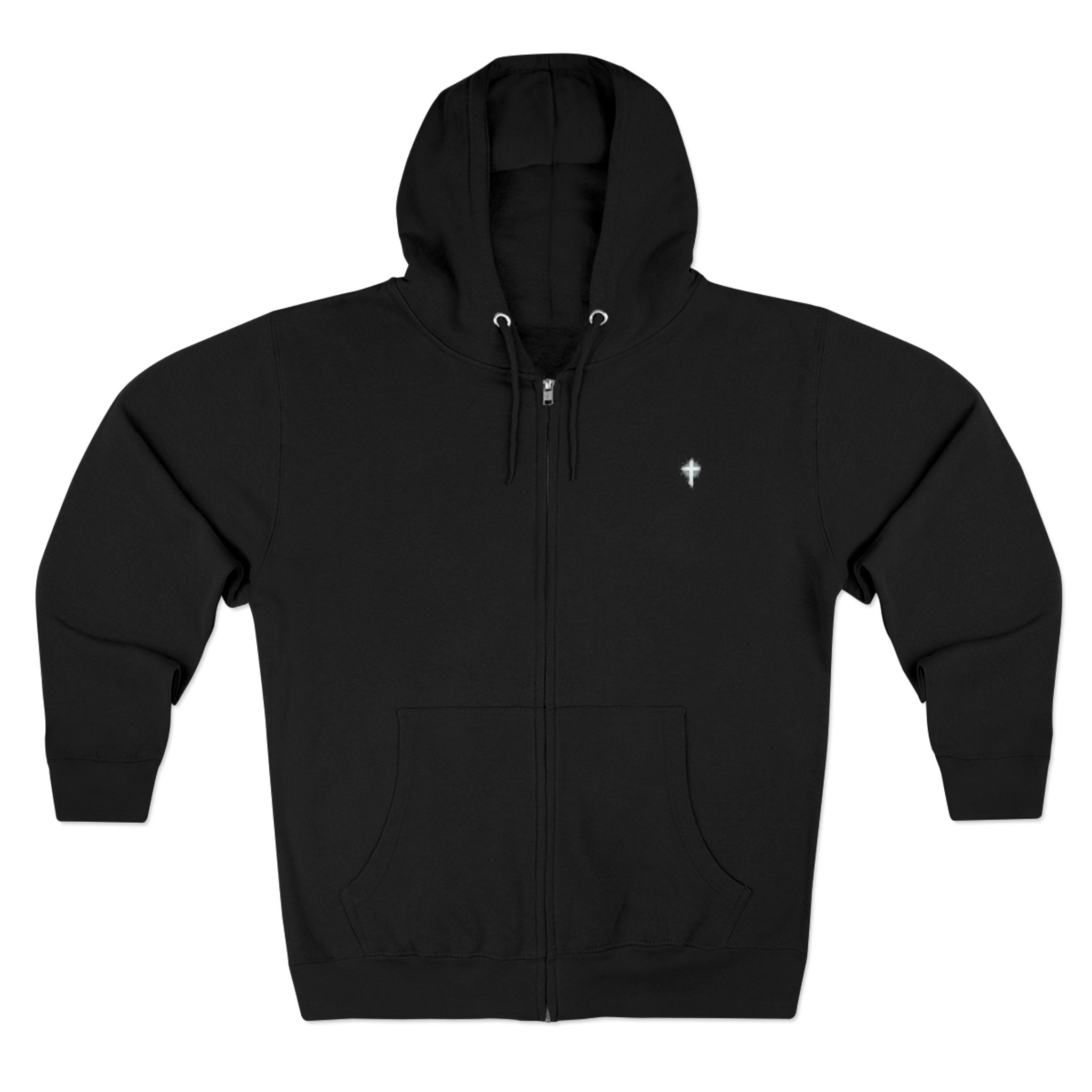 Lion Crown Zip Hoodie — "Saved Not Soft" Back Graphic Christian Streetwear