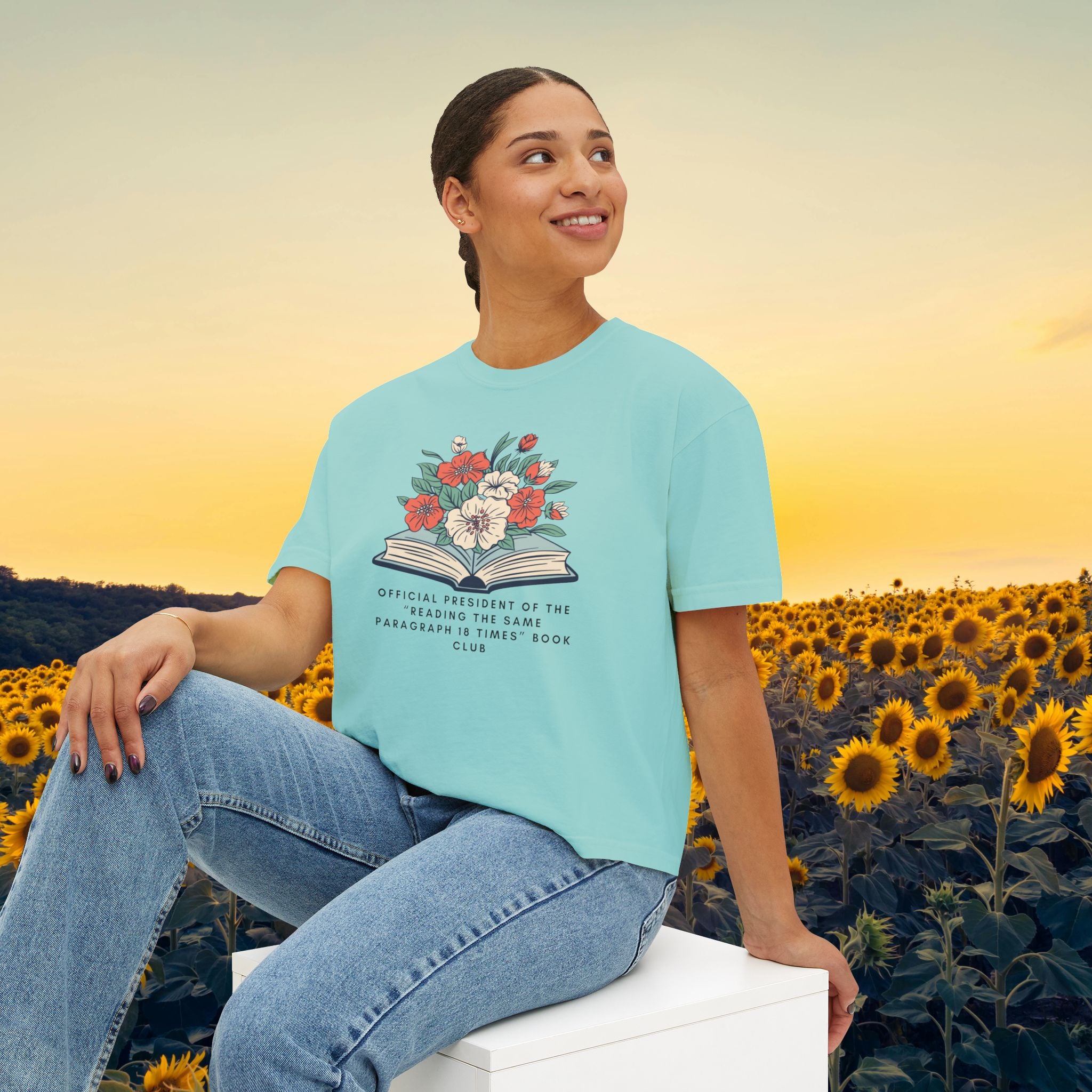 Book Club Floral Boxy Tee