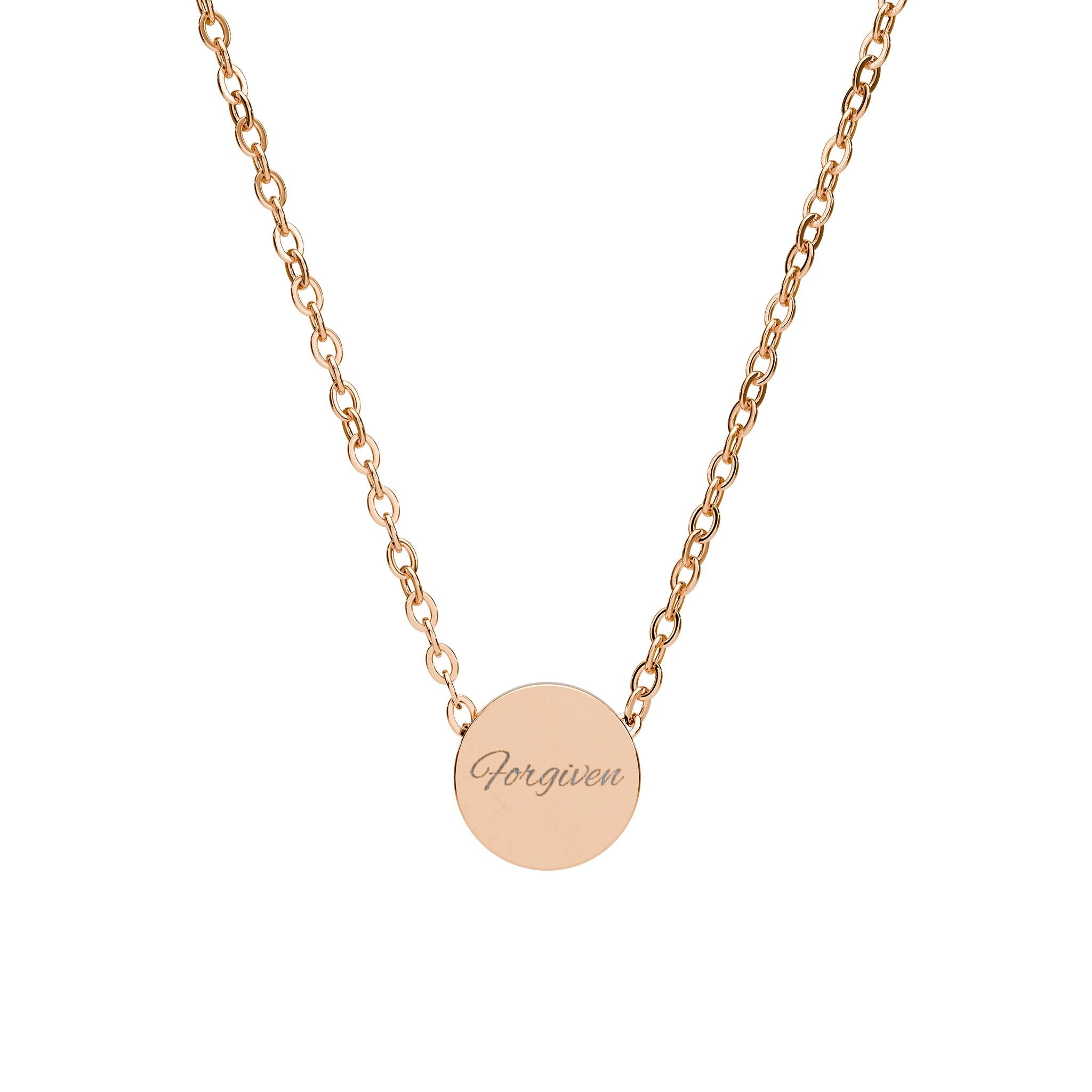 Engraved Circle Necklace —Forgiven
